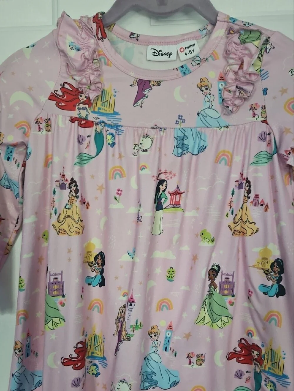 Disney Girls Pink Princess Print Long Sleeve Tunic